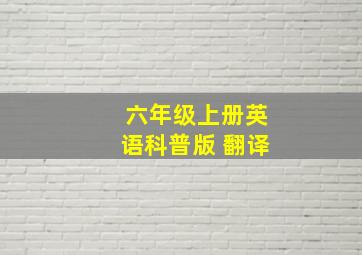 六年级上册英语科普版 翻译